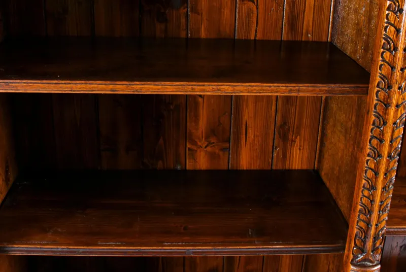 Pamono Antique Victorian Open Breakfront Bookcase, 1800s> Shelves & Wall Units