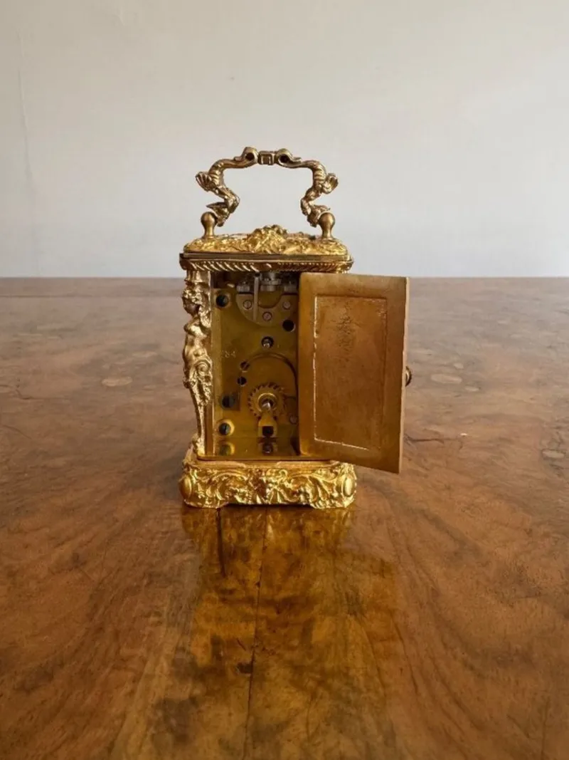 Pamono Antique Victorian Ornate Brass Clock, 1880> Clocks