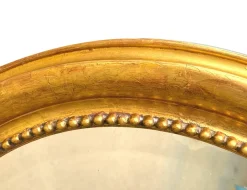 Pamono Antique Victorian Oval Gilt Mirror, 1870><noscript><img width=