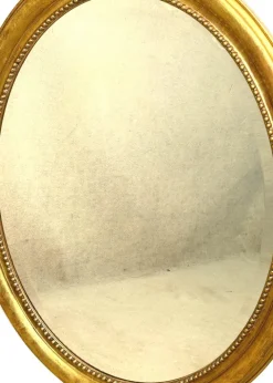 Pamono Antique Victorian Oval Gilt Mirror, 1870><noscript><img width=
