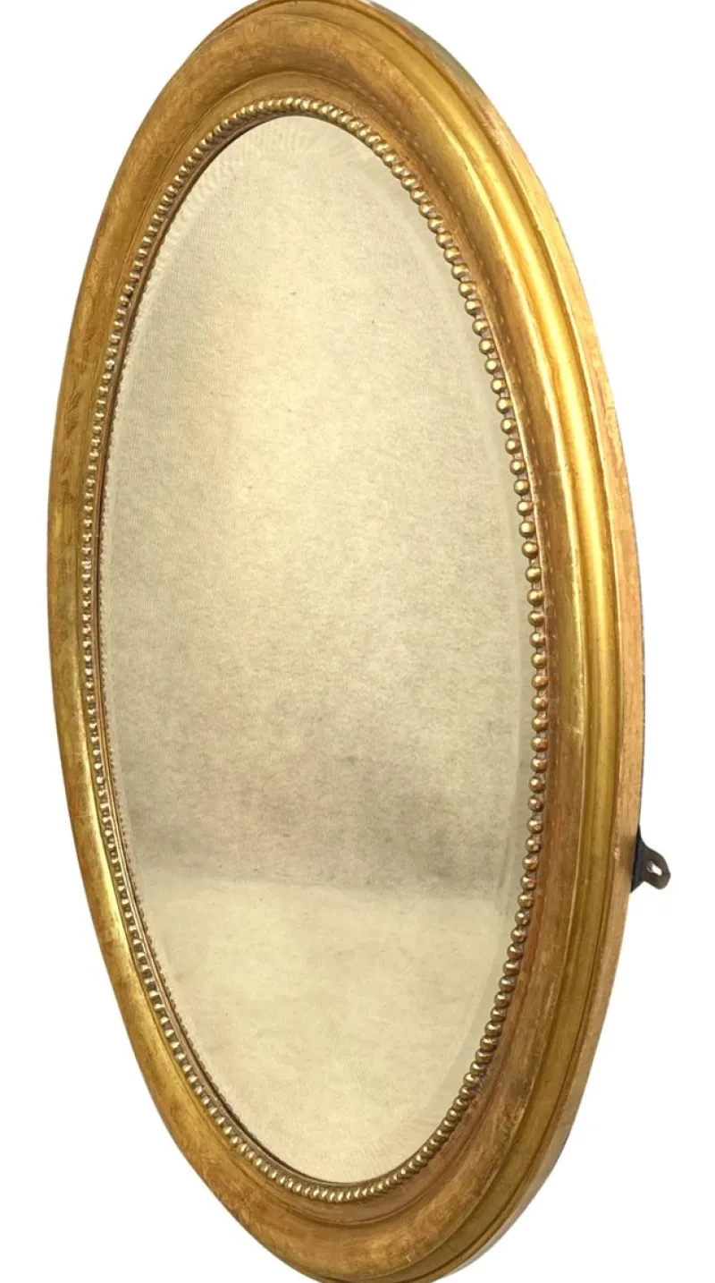 Pamono Antique Victorian Oval Gilt Mirror, 1870> Mirrors