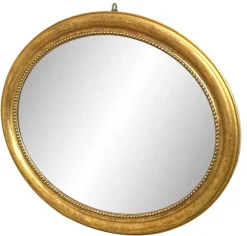 Pamono Antique Victorian Oval Gilt Mirror, 1870><noscript><img width=