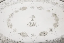 Sale Pamono Antique Victorian Oval Silver Plated Gallery Tray, 1890s