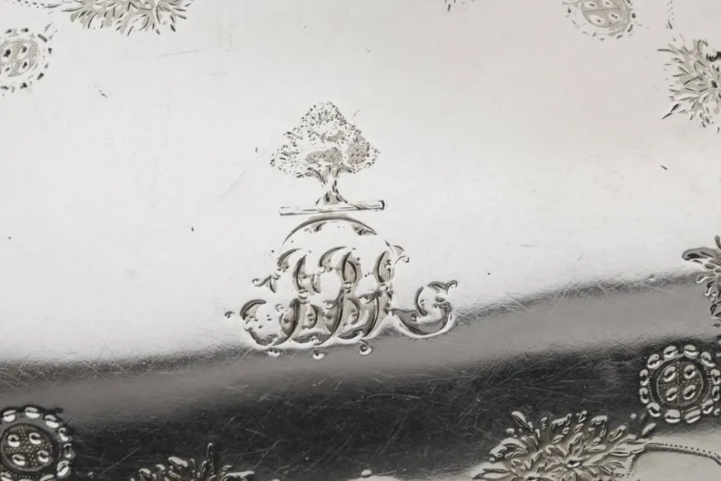 Sale Pamono Antique Victorian Oval Silver Plated Gallery Tray, 1890s