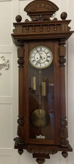 Best Pamono Antique Victorian Quality Carved Oak Vienna Wall Clock, 1860