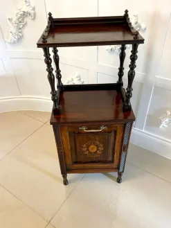 Clearance Pamono Antique Victorian Rosewood Marquetry Inlaid Coal Box, 1880s