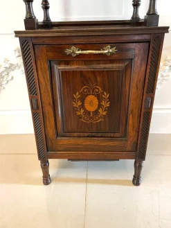 Clearance Pamono Antique Victorian Rosewood Marquetry Inlaid Coal Box, 1880s
