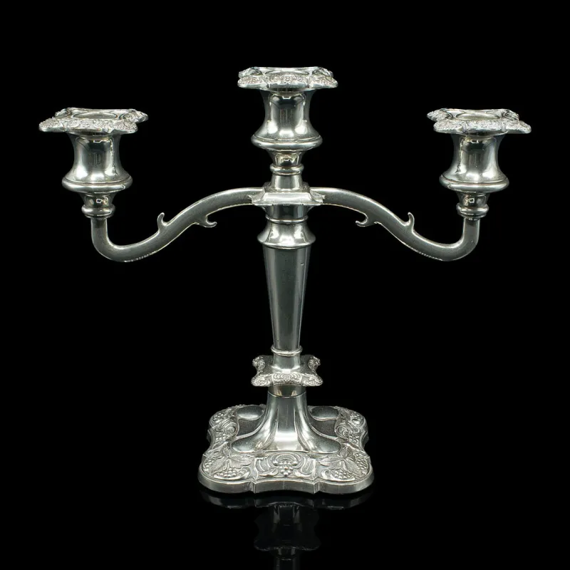 Discount Pamono Antique Victorian Silver Plated Candelabra, 1890s