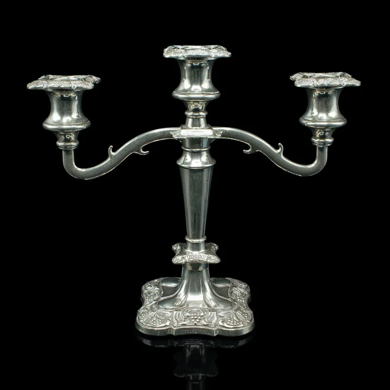 Discount Pamono Antique Victorian Silver Plated Candelabra, 1890s