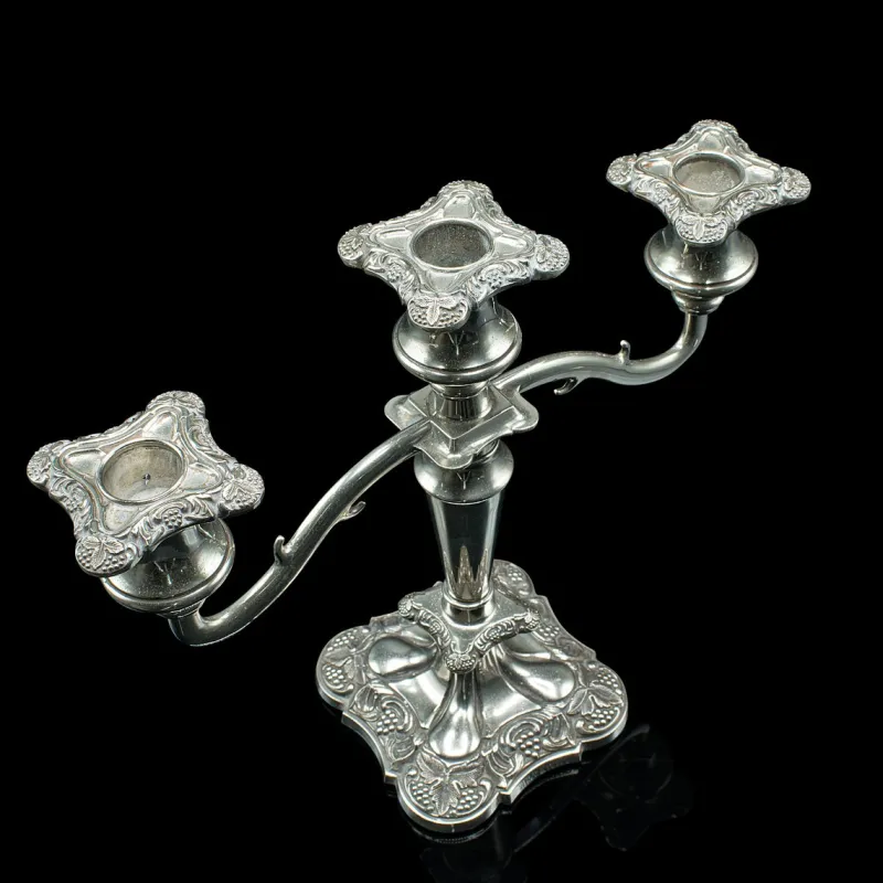 Discount Pamono Antique Victorian Silver Plated Candelabra, 1890s