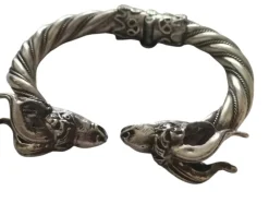 New Pamono Antique Victorian Silver Ram's Head Bracelet