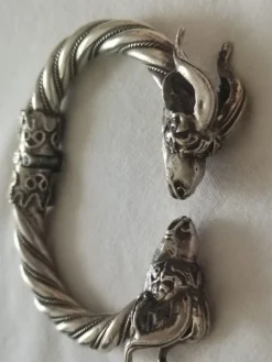New Pamono Antique Victorian Silver Ram's Head Bracelet