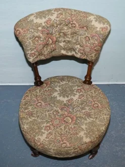 Discount Pamono Antique Victorian Tapestry Nursing Chair with Floral Decor