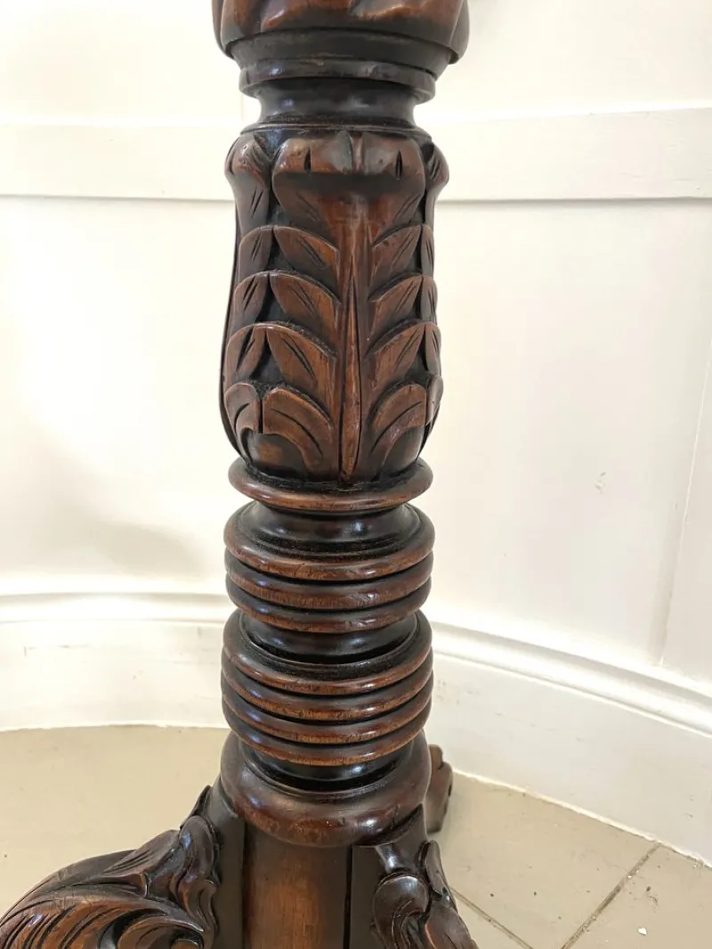 Sale Pamono Antique Victorian Torchere in Carved Mahogany, 1880