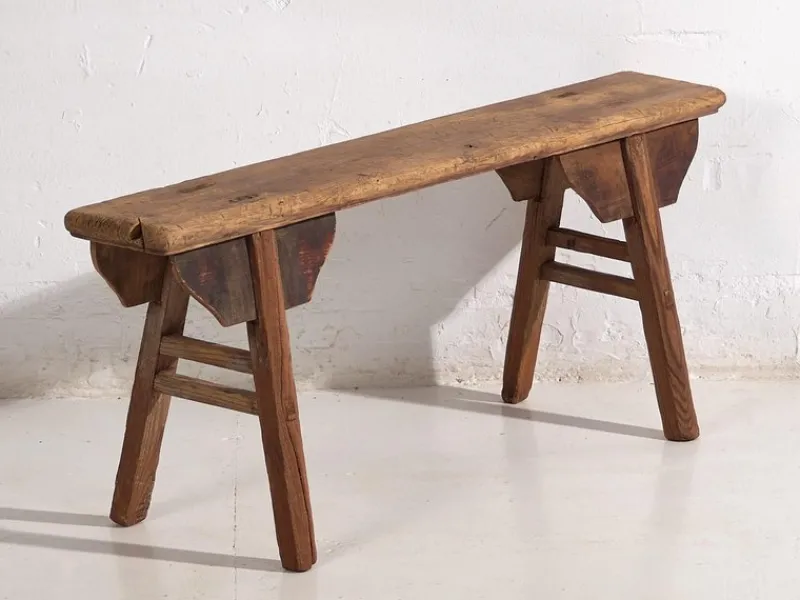 Pamono Antique Wabi Sabi Style Bench, 1870s> Benches