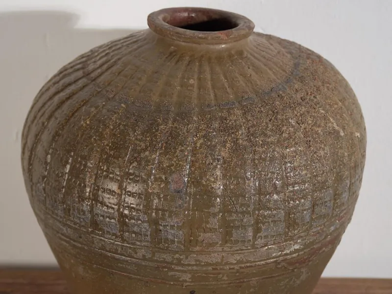 Pamono Antique Wabi-Sabi Style Ceramic Vase, 1900s> Vases