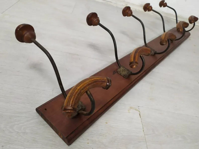 Pamono Antique Wall-Mounted Coat Rack> Racks, Hooks & Valets