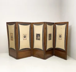 Sale Pamono Antique Walnut and Canvas Room Divider