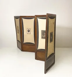 Sale Pamono Antique Walnut and Canvas Room Divider