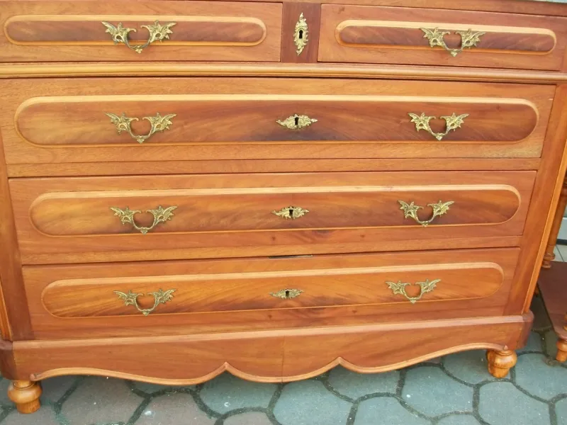 Online Pamono Antique Walnut Bedroom Set, 1890s, Set of 4