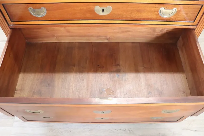 Discount Pamono Antique Walnut Chest of Drawers with Marble Top, 1700s