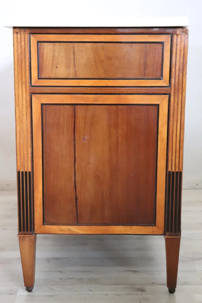 Discount Pamono Antique Walnut Chest of Drawers with Marble Top, 1700s