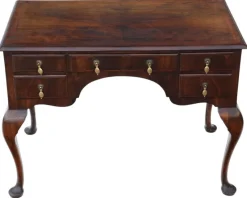 Sale Pamono Antique Walnut Figured 5-Drawer Writing Desk or Dressing Table, 1910s