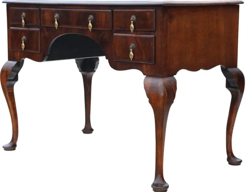 Sale Pamono Antique Walnut Figured 5-Drawer Writing Desk or Dressing Table, 1910s