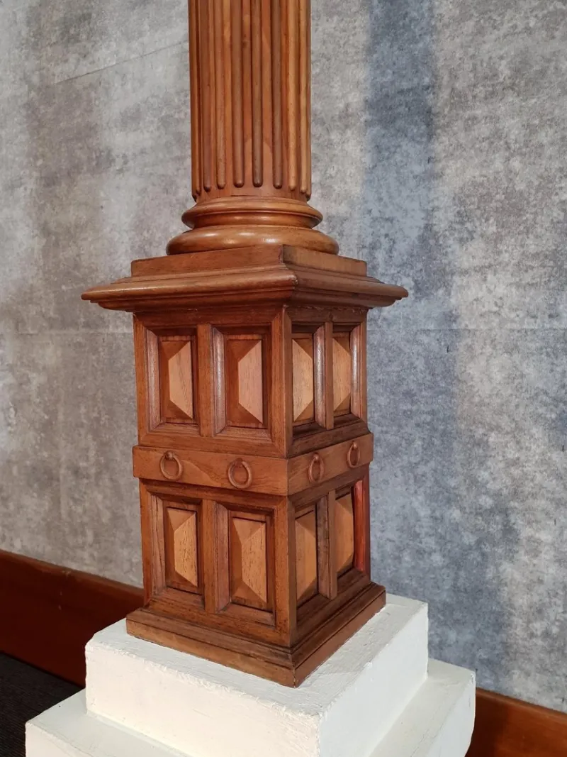 Pamono Antique Walnut Fireplace with Lions Heads> Fireplaces And Mantels