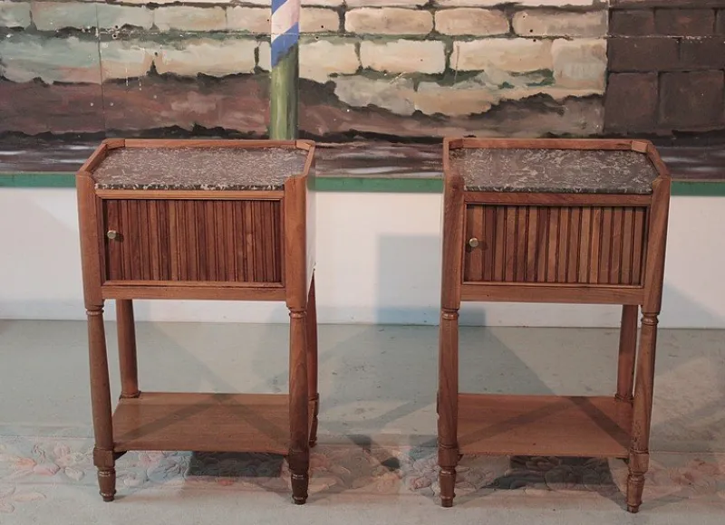 Pamono Antique Walnut Nightstand> Nightstands