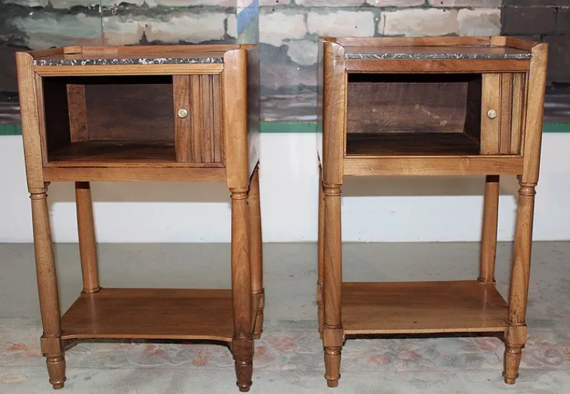Pamono Antique Walnut Nightstand> Nightstands