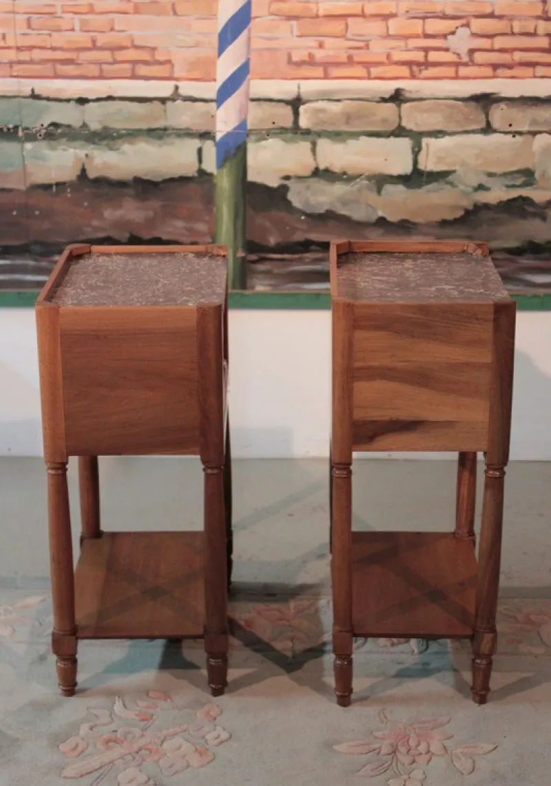 Pamono Antique Walnut Nightstand> Nightstands