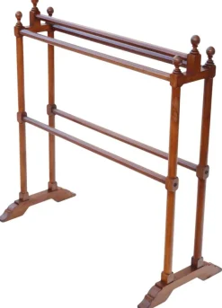 Discount Pamono Antique Walnut Towel Rail Stand, 1900s