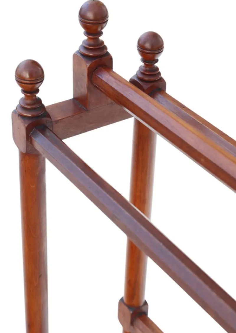 Discount Pamono Antique Walnut Towel Rail Stand, 1900s