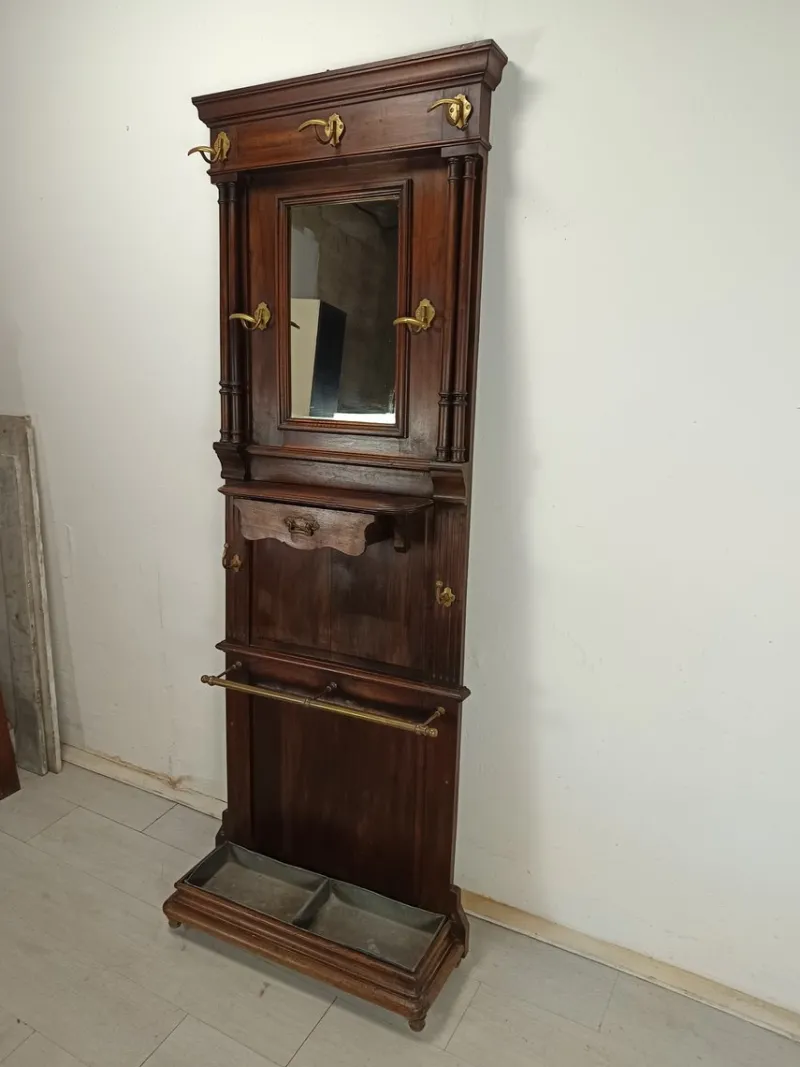 Pamono Antique Walnut Wall Coat Rack> Racks, Hooks & Valets