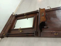 Pamono Antique Walnut Wall Coat Rack><noscript><img width=