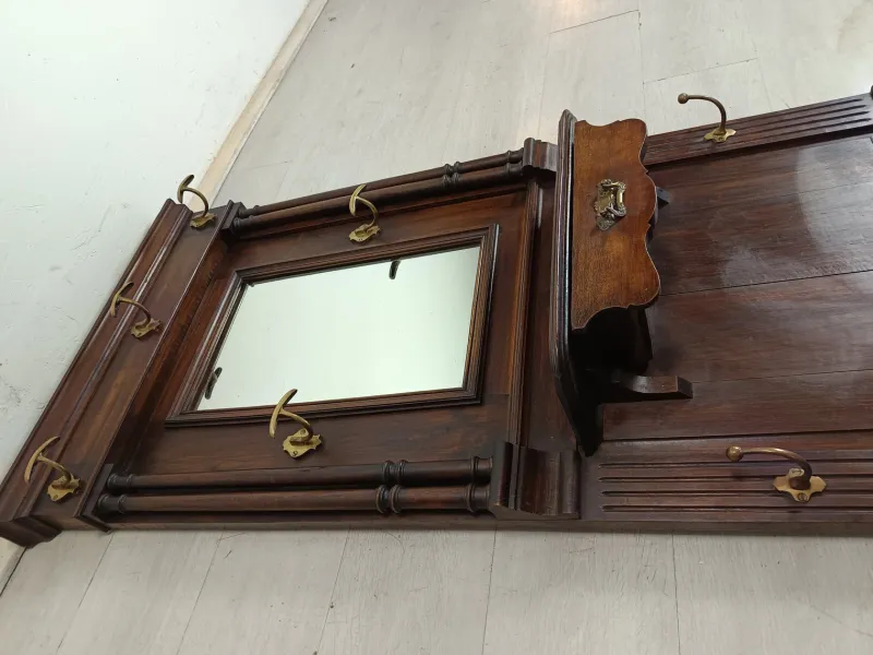 Pamono Antique Walnut Wall Coat Rack> Racks, Hooks & Valets