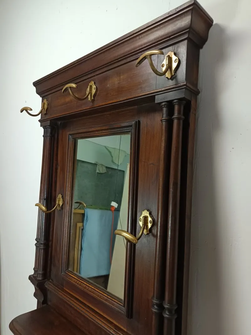 Pamono Antique Walnut Wall Coat Rack> Racks, Hooks & Valets