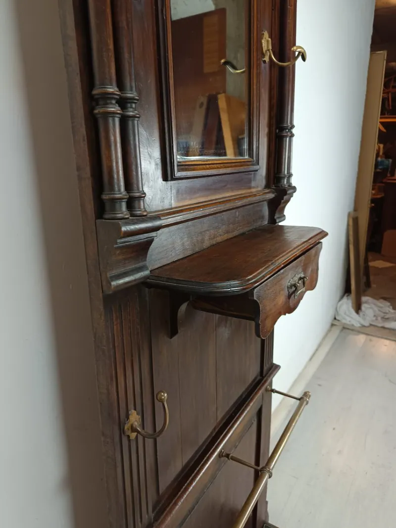 Pamono Antique Walnut Wall Coat Rack> Racks, Hooks & Valets