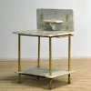 Pamono Antique Wash Stand in Brass and Marble, 1880s> Worktables & Workbenches
