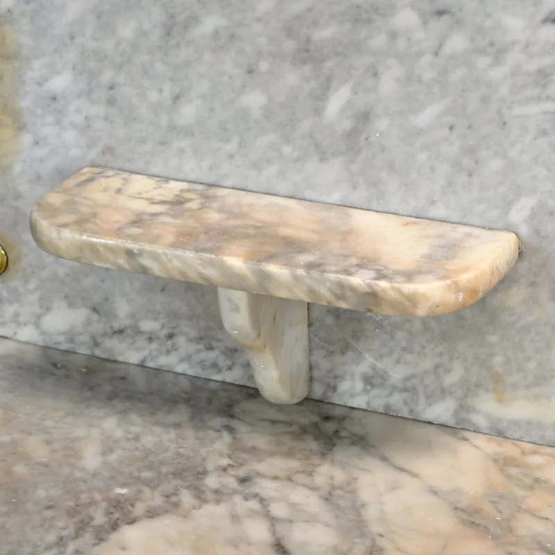 Pamono Antique Wash Stand in Brass and Marble, 1880s> Worktables & Workbenches