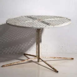 Discount Pamono Antique White Round Outdoor Table, 1930s