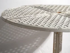 Discount Pamono Antique White Round Outdoor Table, 1930s