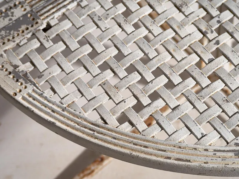 Discount Pamono Antique White Round Outdoor Table, 1930s