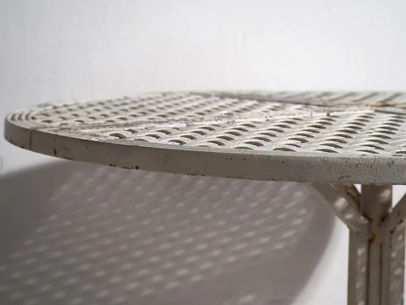 Discount Pamono Antique White Round Outdoor Table, 1930s