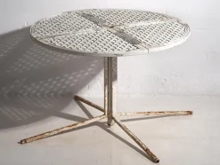 Pamono Antique White Round Outdoor Table, 1930s><noscript><img width=