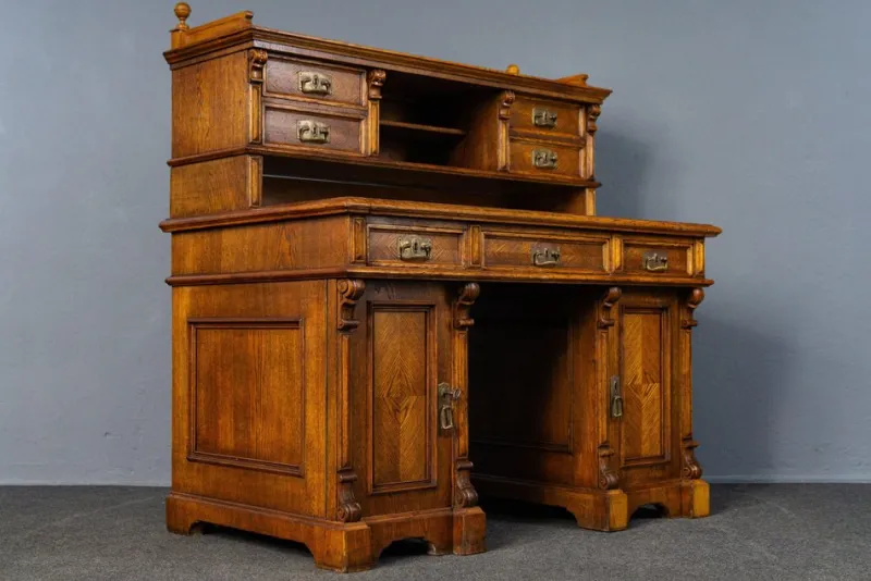 Hot Pamono Antique Wilhelminian Oak Secretaire Desk
