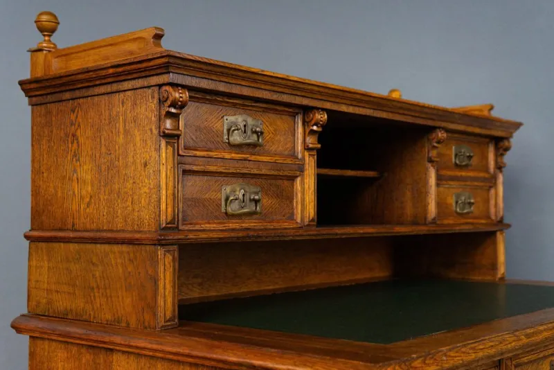 Hot Pamono Antique Wilhelminian Oak Secretaire Desk