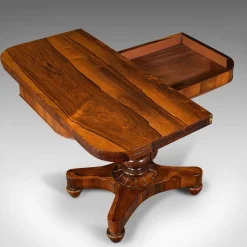 Pamono Antique William IV English Fold-Over Card Table, 1835><noscript><img width=