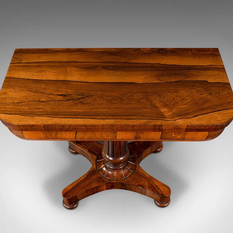 Pamono Antique William IV English Fold-Over Card Table, 1835> Game Tables